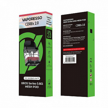 Картридж Vaporesso XROS Corex 2.0 0.8ohm Top Filling 2мл 1шт/4уп