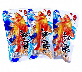 Снек пряно острый "Золотая Рыбка" из соевого мяса 22г 1шт/30упак