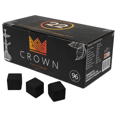 Crown 22мм, 96шт/уп - уголь для кальяна
